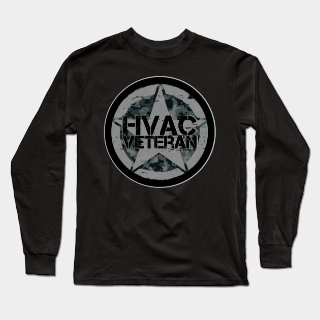 Hvac Veteran Tech Grey Camo Long Sleeve T-Shirt by The Hvac Gang